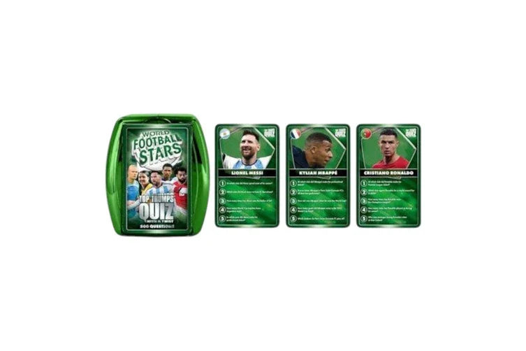 World Football Stars Green Top Trumps Quiz Card Game