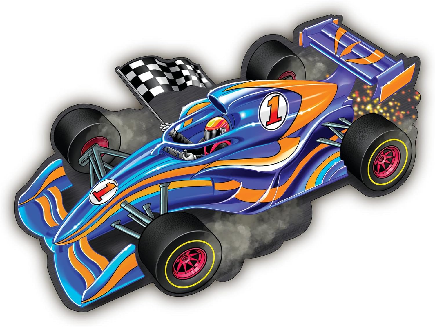 Shiny racecar floor puzzle