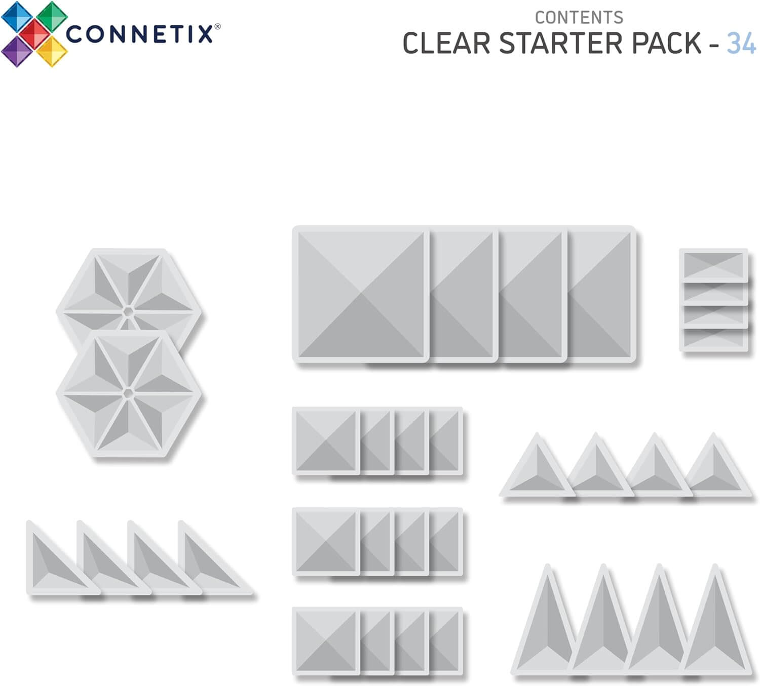 Connetix Clear Starter Pack 34 Pc