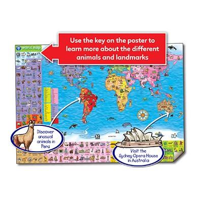 World Map Puzzle and Poster 150 Piece Orchard Toys