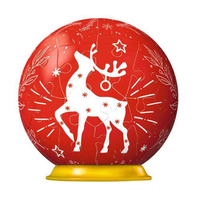 3D Puzzle Ball Red Reindeer - 54 Pieces