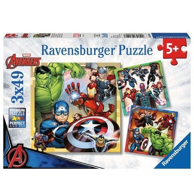 Ravensburger Marvel Avengers Assemble 3x 49 piece Jigsaw Puzzles