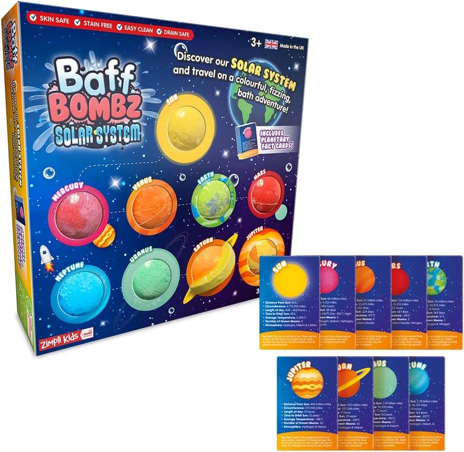 9 x Solar System Bath Bombs Gift Set