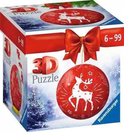 3D Puzzle Ball Red Reindeer - 54 Pieces