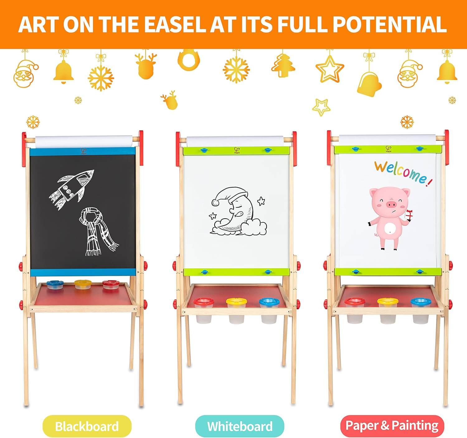 Hape All in 1 Easel Wooden Blackboard