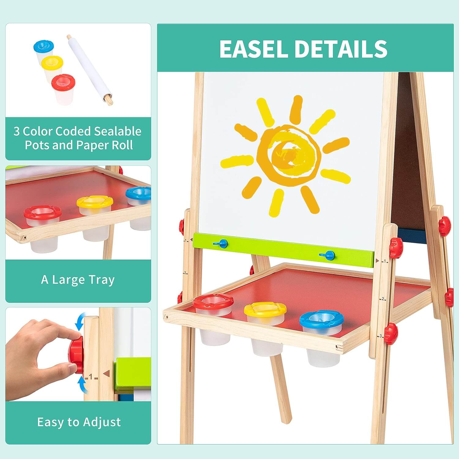 Hape All in 1 Easel Wooden Blackboard